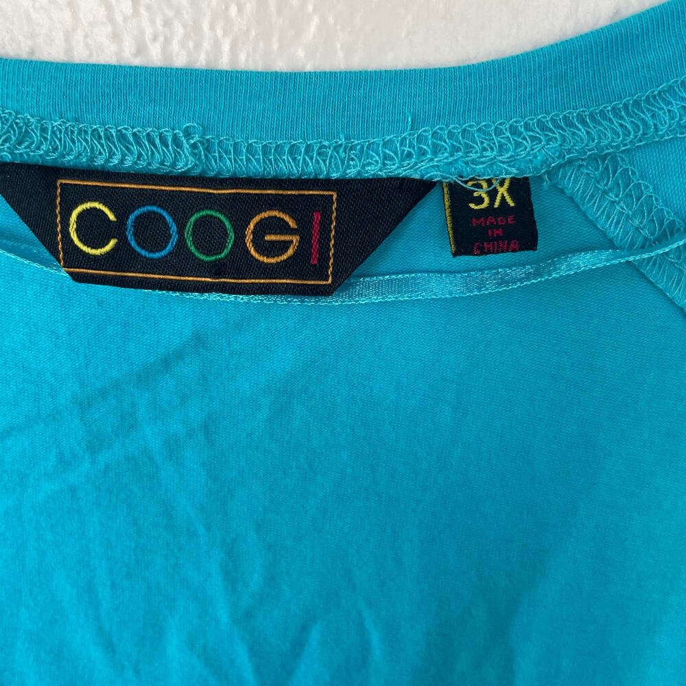 Coogi Aqua Size 2X Tee Shirt - Picture 2 of 8